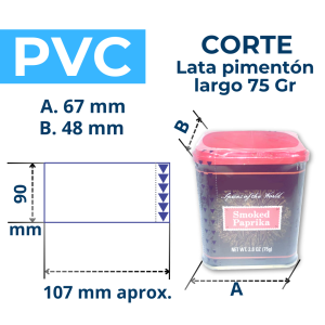 LATA PIMENTON LARGO 75GR CORTE PVC