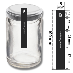 Precinto etiqueta adhesiva 100x15 mm negro